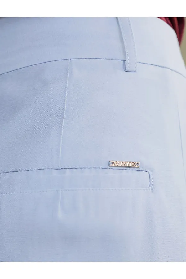 Брюки палаццо с защипами из плотного лиоцелла VILATTE, голубой - фото 2