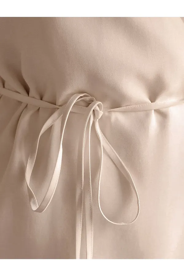 Жилет на запАх с поясом из плотного лиоцелла VILATTE, овсяный - фото 2