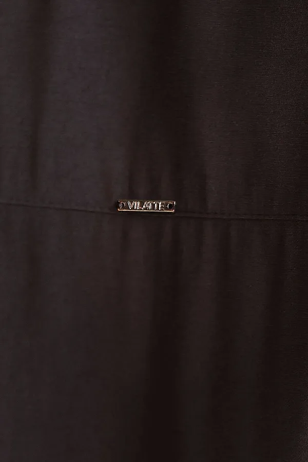 Укороченная блузка с V вырезом из плотного лиоцелла VILATTE, кофейный - фото 2