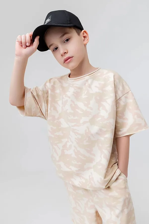 Костюм (Футболка+Шорты) BODO, бежевый камуфляж - фото 2