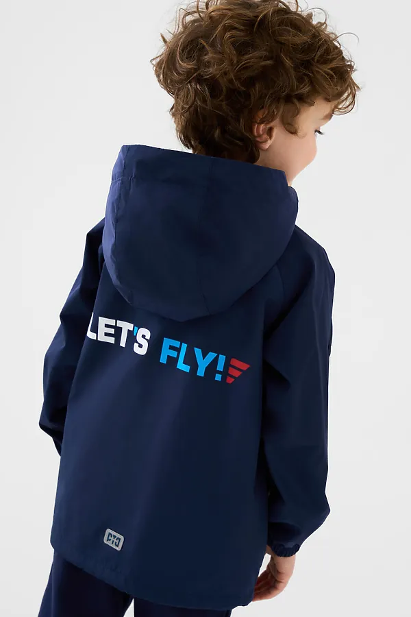 Куртка текстильная с полиуретановым покрытием для мальчиков (ветровка) PLAYTODAY, тёмно-синий - фото 2