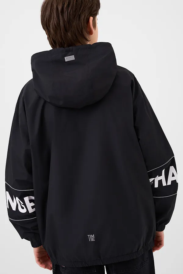 Куртка текстильная с полиуретановым покрытием для мальчиков (ветровка) PLAYTODAY, черный - фото 2
