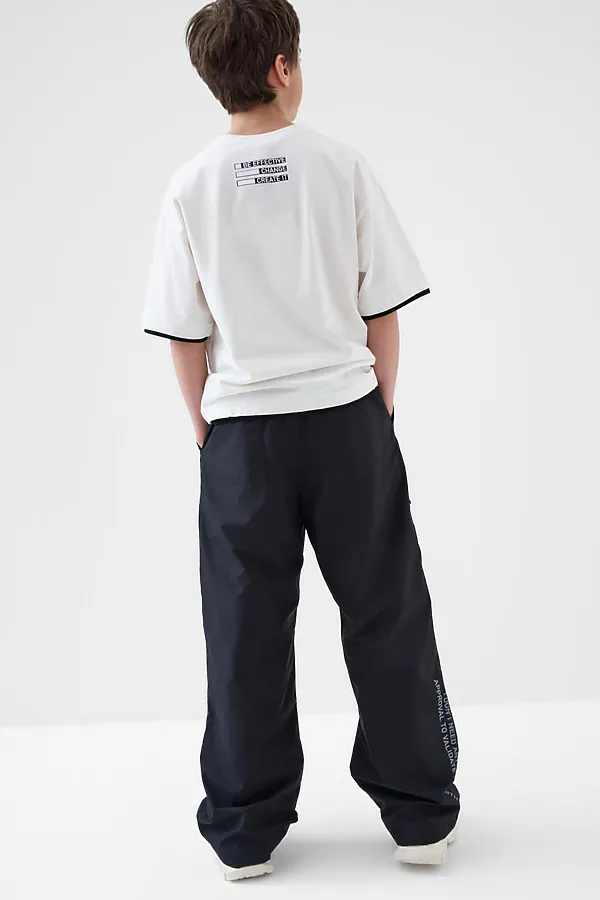 Брюки текстильные с полиуретановым покрытием для мальчиков PLAYTODAY, черный - фото 2