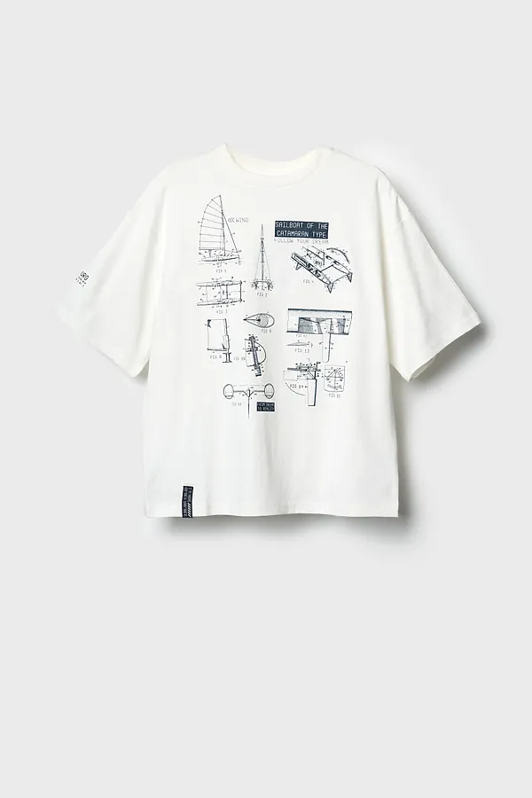 Фуфайка трикотажная для мальчиков (футболка) PLAYTODAY, белый - фото 2