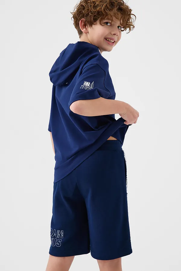 Шорты трикотажные для мальчиков PLAYTODAY, тёмно-синий,белый,голубой - фото 2