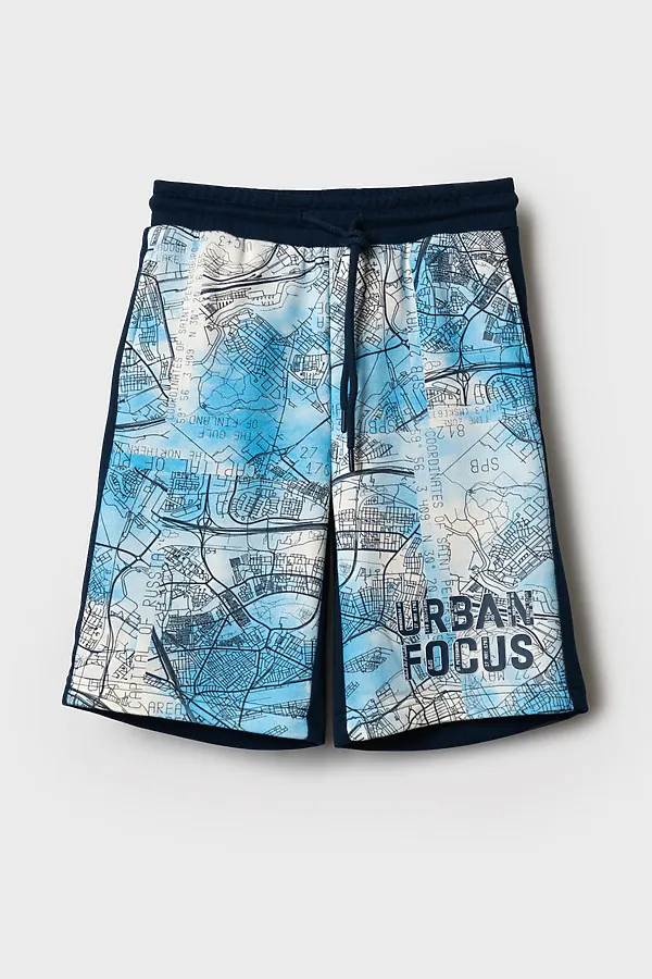 Шорты трикотажные для мальчиков PLAYTODAY, тёмно-синий,белый,голубой - фото 2