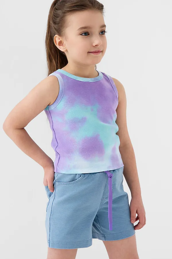 Шорты трикотажные для девочек PLAYTODAY, синий - фото 2
