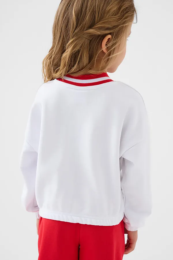 Толстовка трикотажная для девочек PLAYTODAY, белый - фото 2