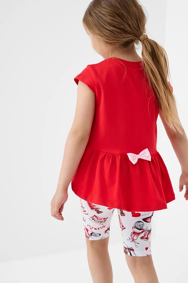 Комплект трикотажный для девочек: джемпер (футболка), брюки (легинсы укороченные) PLAYTODAY, разноцветный - фото 2