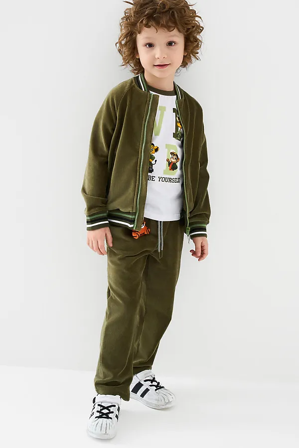 Толстовка трикотажная для мальчиков PLAYTODAY, темно-зеленый - фото 2