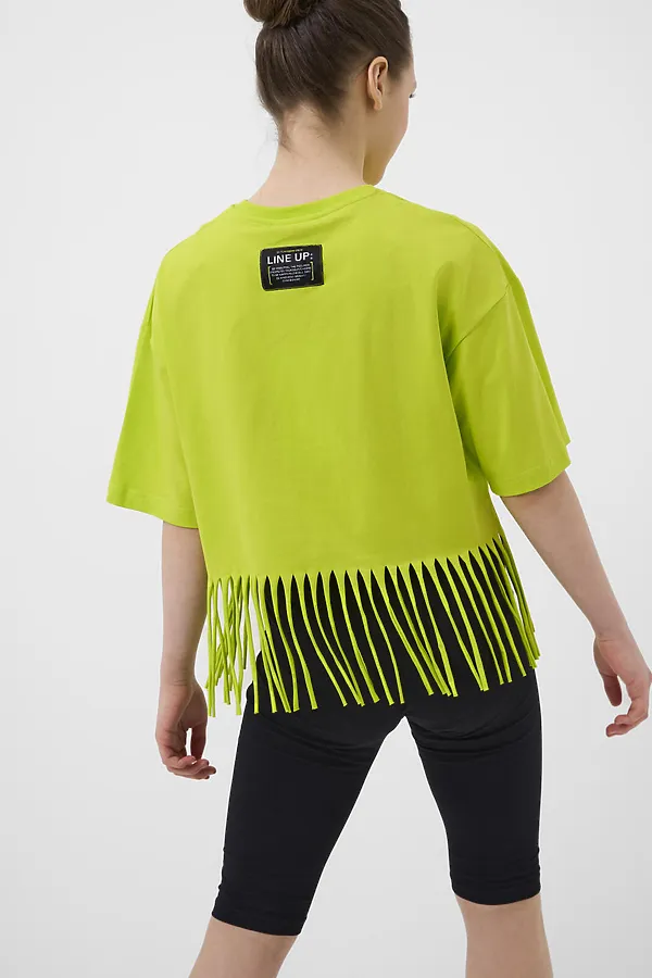 Комплект трикотажный для девочек: джемпер (футболка), брюки (легинсы укороченные) PLAYTODAY, черный,зеленый - фото 2