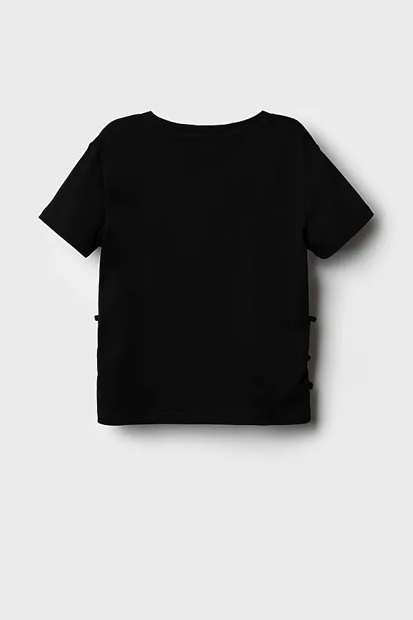 Джемпер трикотажный для девочек (футболка) PLAYTODAY, черный - фото 2
