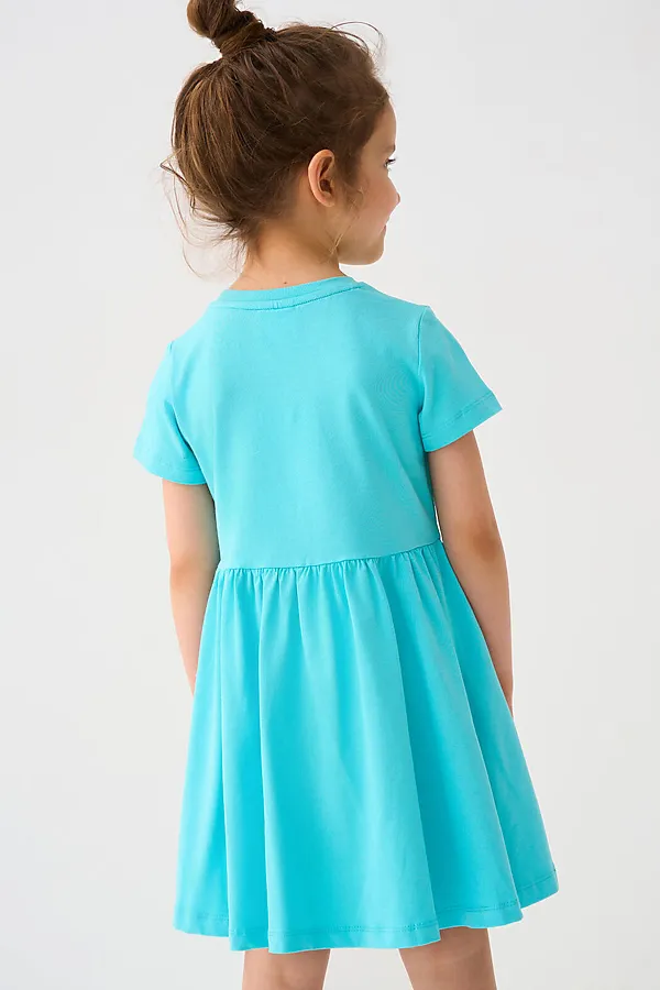 Платье трикотажное для девочек PLAYTODAY, бирюзовый - фото 2