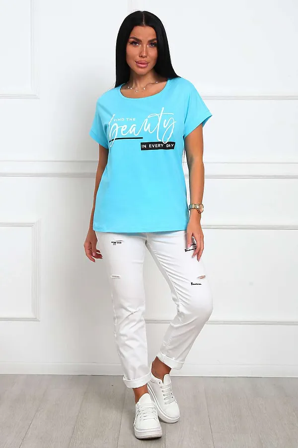 Футболка НАТАЛИ, бирюза - фото 2