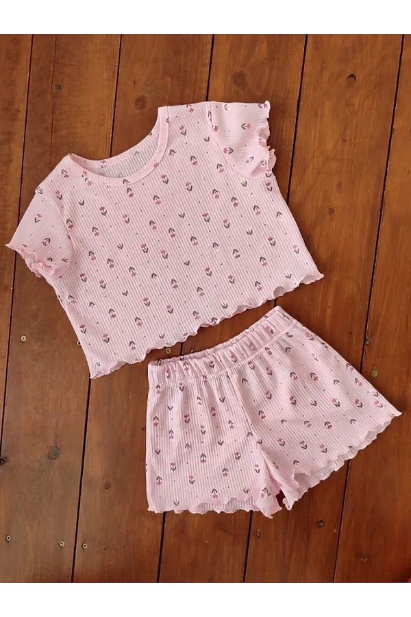 Пижама с шортами Пружинка топ с шортами 33069 НАТАЛИ, розовые цветы - фото 2