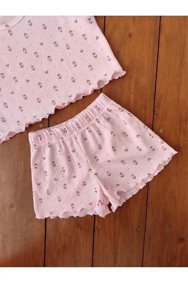 Пижама с шортами Пружинка топ с шортами 33069 НАТАЛИ, розовые цветы - фото 2