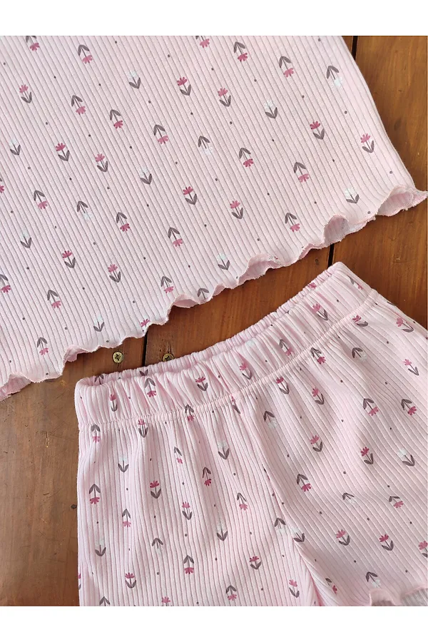 Пижама с шортами Пружинка топ с шортами 33069 НАТАЛИ, розовые цветы - фото 2