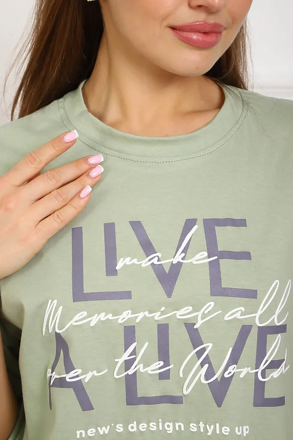 Костюм с шортами 20524 НАТАЛИ, оливковый - фото 2