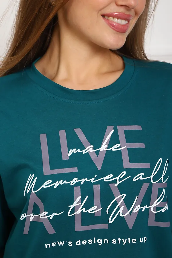 Костюм с шортами 20524 НАТАЛИ, изумрудный - фото 2