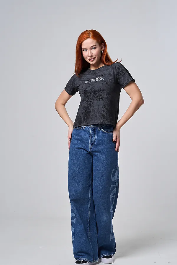 Футболка 7502 НАТАЛИ, черный винтаж+замок - фото 2