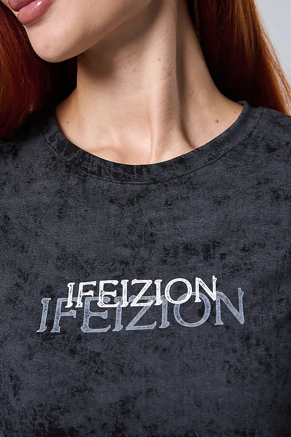 Футболка 7502 НАТАЛИ, черный винтаж+замок - фото 2