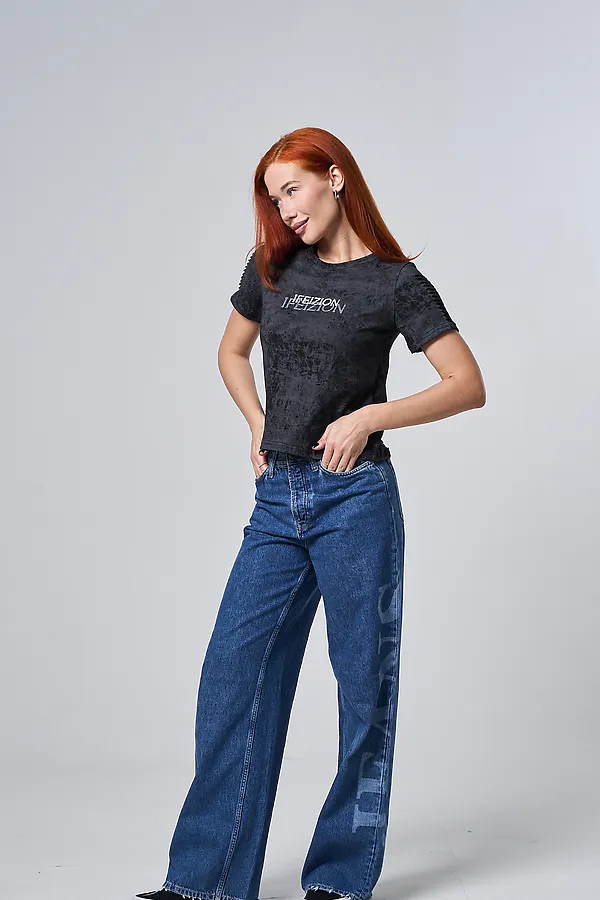 Футболка 7502 НАТАЛИ, черный винтаж+замок - фото 2