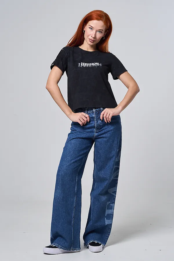 Футболка 7502 НАТАЛИ, черный винтаж+бабочка - фото 2