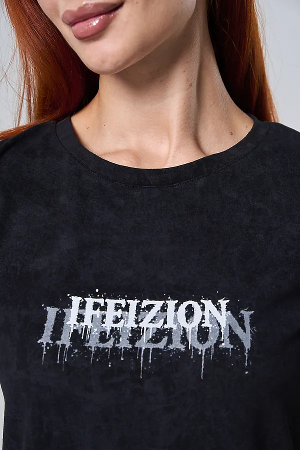 Футболка 7502 НАТАЛИ, черный винтаж+бабочка - фото 2