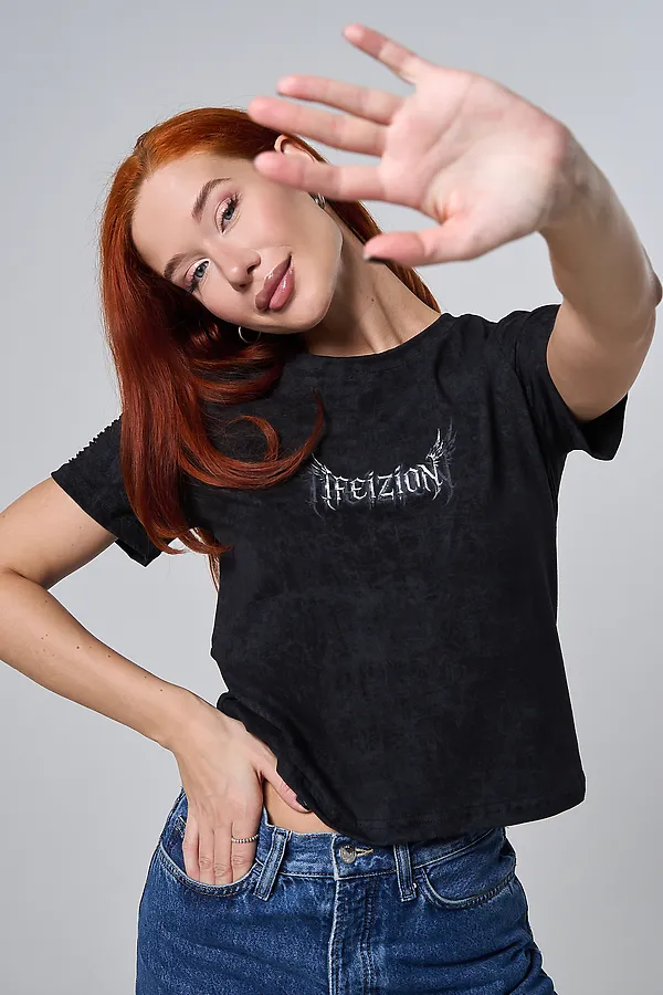 Футболка 7502 НАТАЛИ, черный винтаж+крылья - фото 2