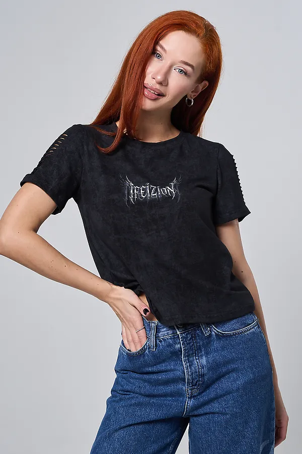 Футболка 7502 НАТАЛИ, черный винтаж+крылья - фото 2