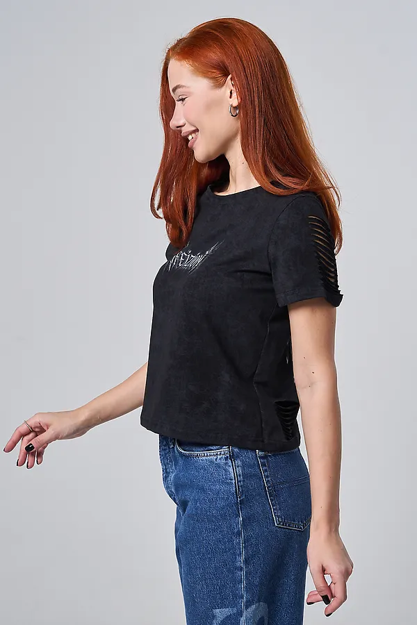 Футболка 7502 НАТАЛИ, черный винтаж+крылья - фото 2