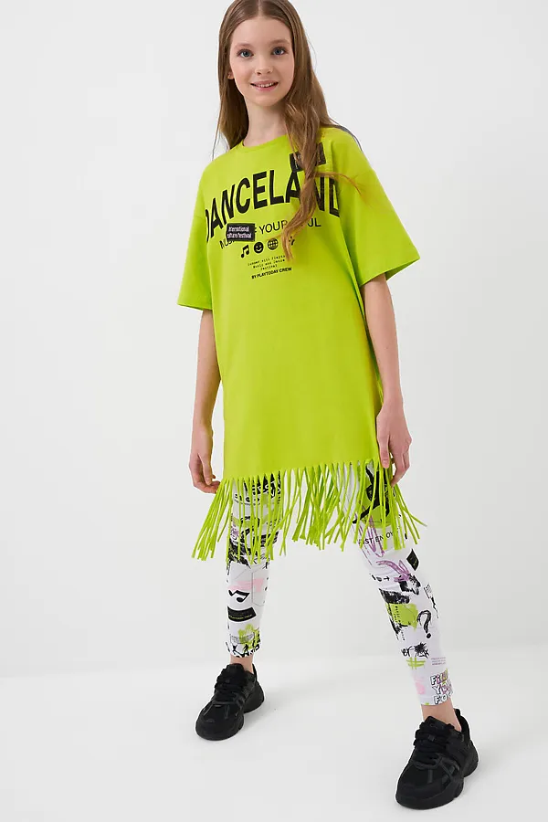 Брюки трикотажные для девочек (легинсы), 2 пары в комплекте PLAYTODAY, разноцветный - фото 2