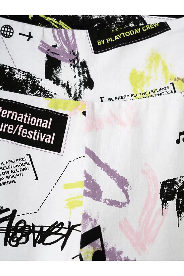 Брюки трикотажные для девочек (легинсы), 2 пары в комплекте PLAYTODAY, разноцветный - фото 2