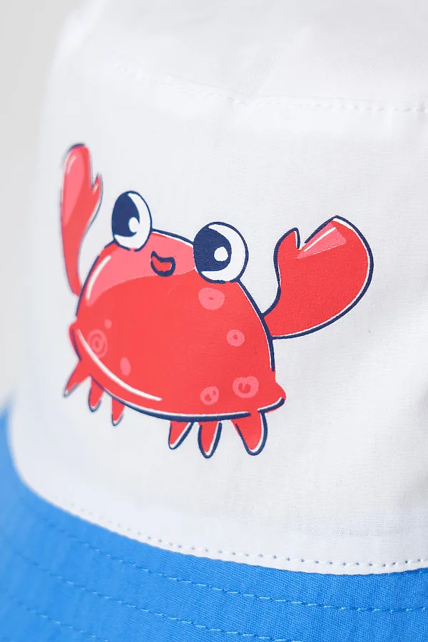 Комплект детский для мальчиков: плавки трикотажные, панама текстильная PLAYTODAY, белый,голубой - фото 2