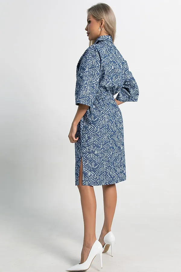 Платье хлопковое Стоун LADY TAIGA, синее - фото 2