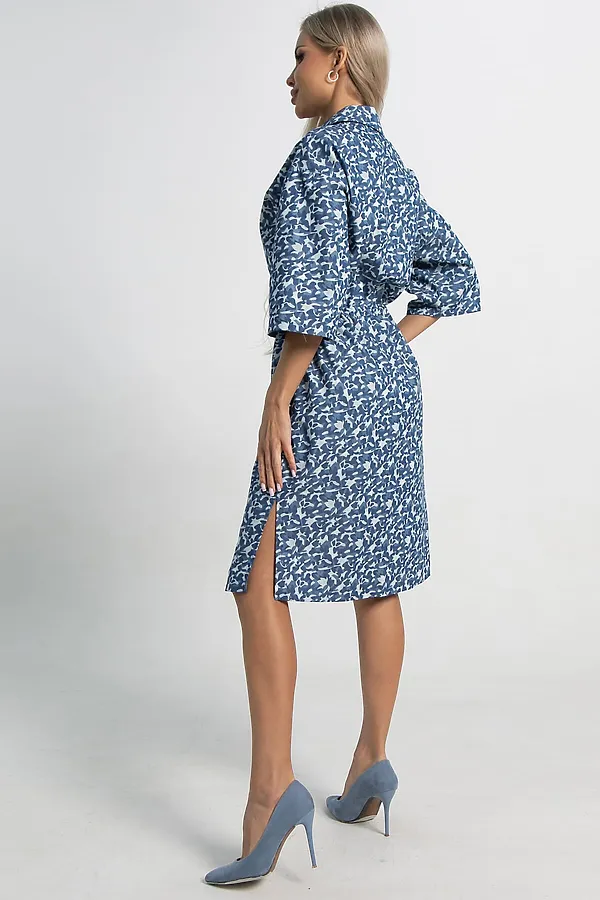 Платье хлопковое Стоун LADY TAIGA, сине-белое - фото 2