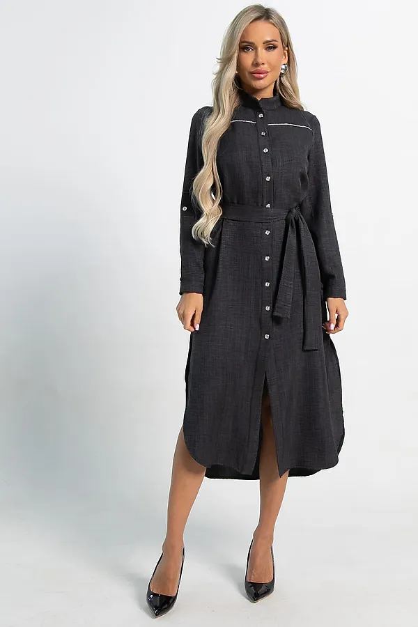 Платье-рубашка Долли LADY TAIGA, черное - фото 2