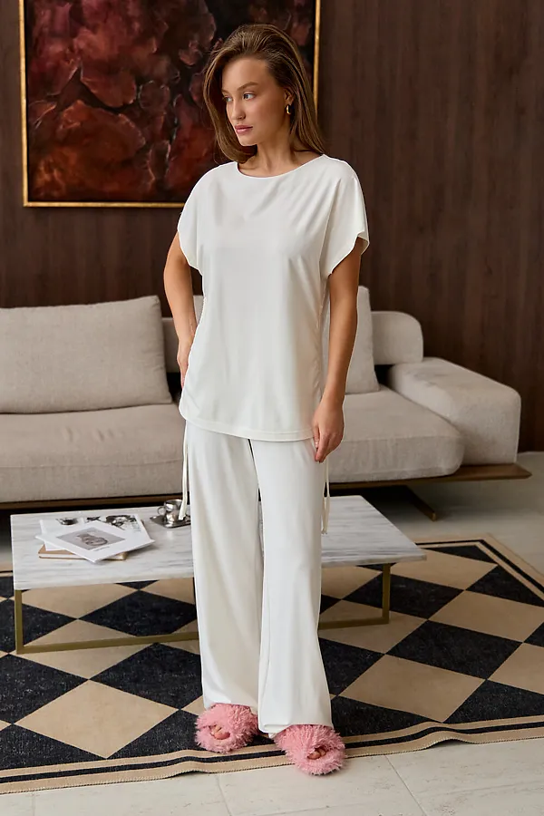 Костюм с брюками Завязка НАТАЛИ, молочный - фото 2