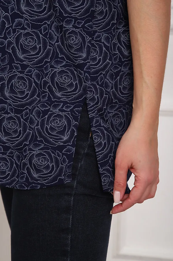 Рубашка 5005 НАТАЛИ, синяя роза - фото 2