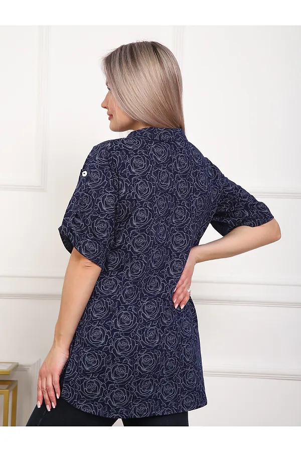 Рубашка 5005 НАТАЛИ, синяя роза - фото 2