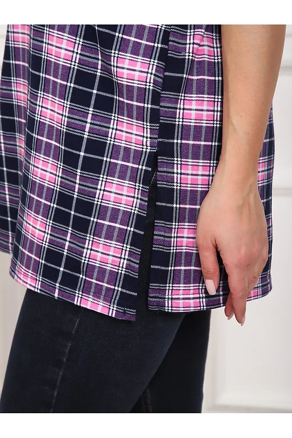 Туника 5004 НАТАЛИ, розовый/клетка - фото 2