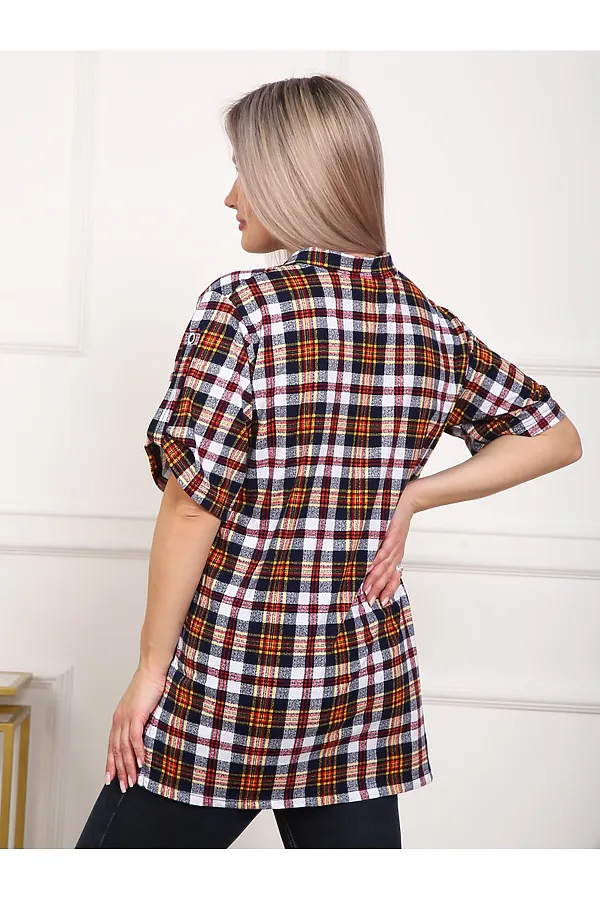 Туника 5004 НАТАЛИ, оранжевая клетка - фото 2