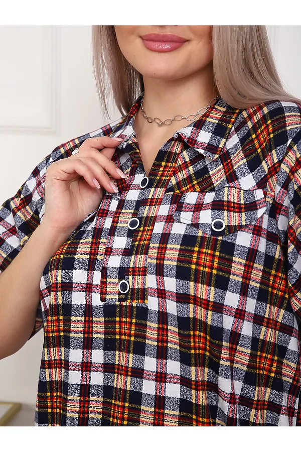 Туника 5004 НАТАЛИ, оранжевая клетка - фото 2