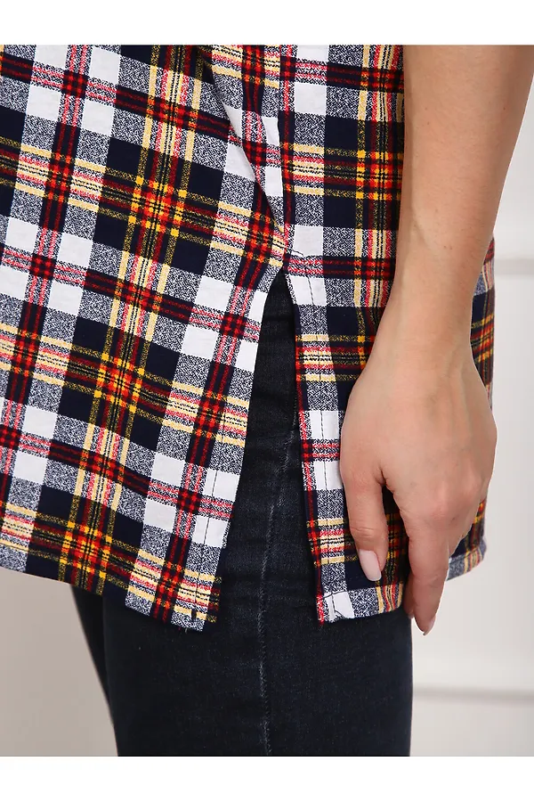 Туника 5004 НАТАЛИ, оранжевая клетка - фото 2