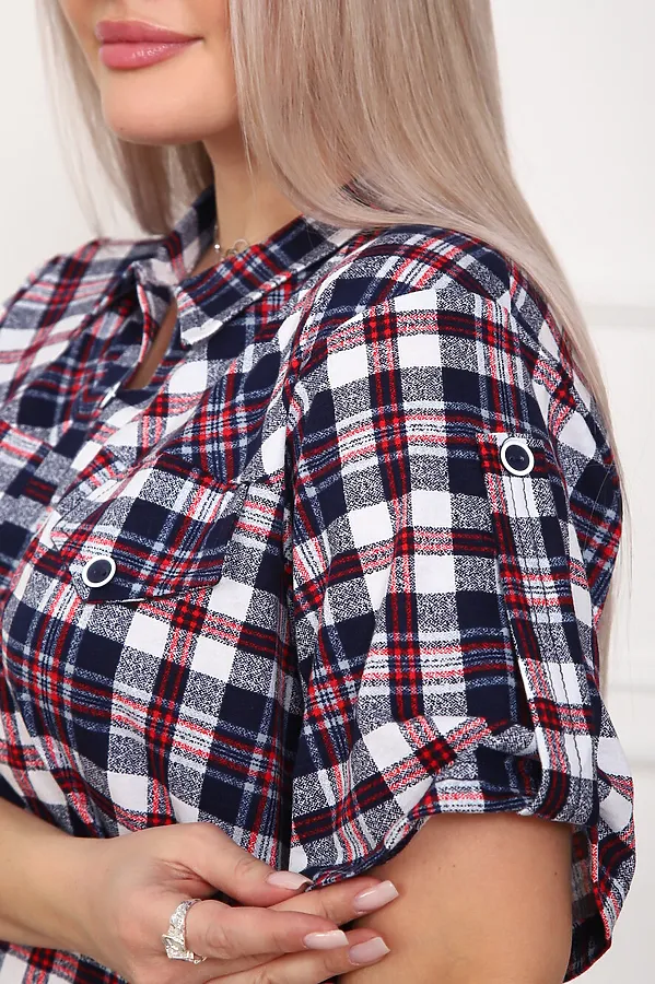 Туника 5004 НАТАЛИ, клетка синяя - фото 2