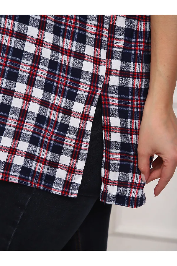 Туника 5004 НАТАЛИ, клетка синяя - фото 2