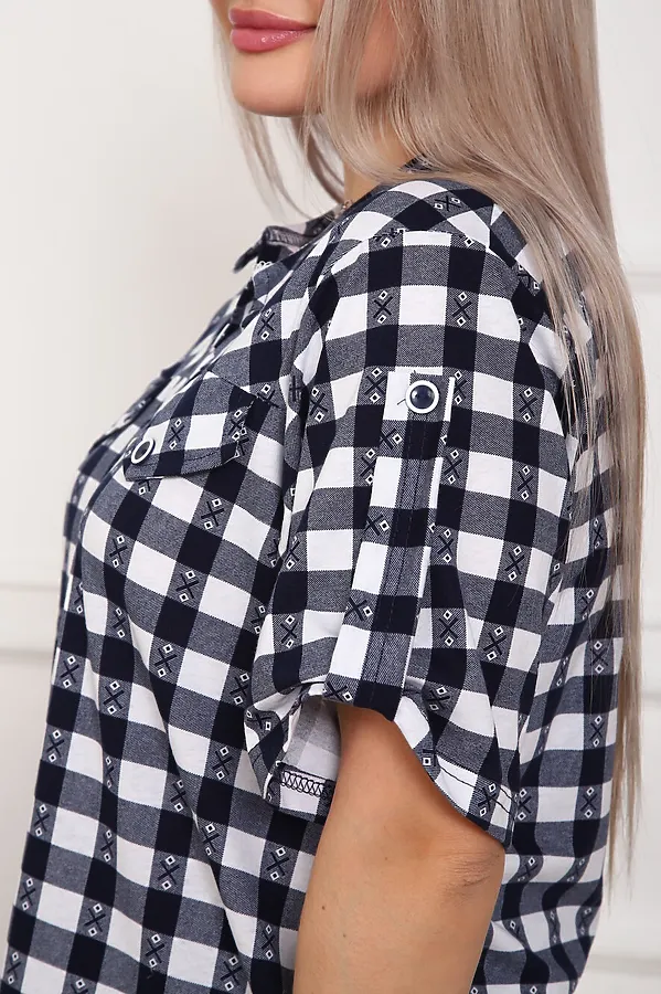 Туника 5004 НАТАЛИ, черный/клетка - фото 2