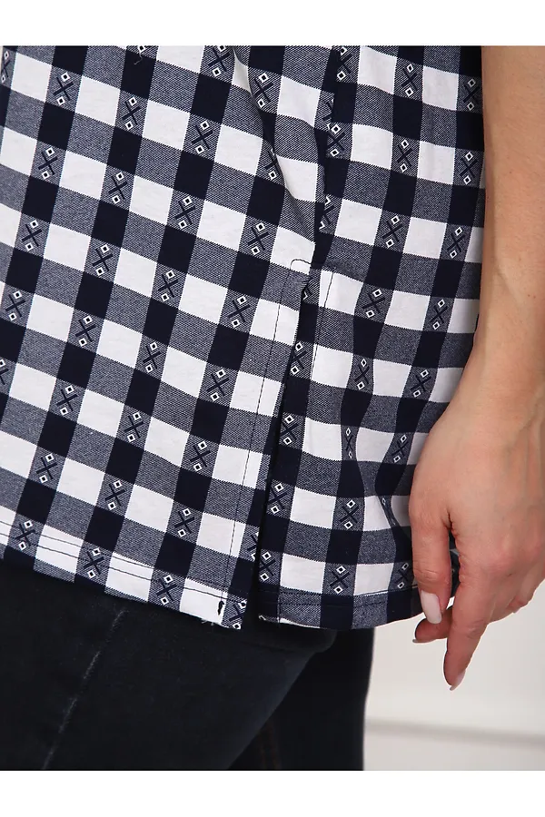 Туника 5004 НАТАЛИ, черный/клетка - фото 2