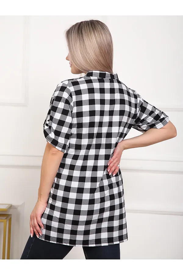Туника 5004 НАТАЛИ, черный/клетка - фото 2