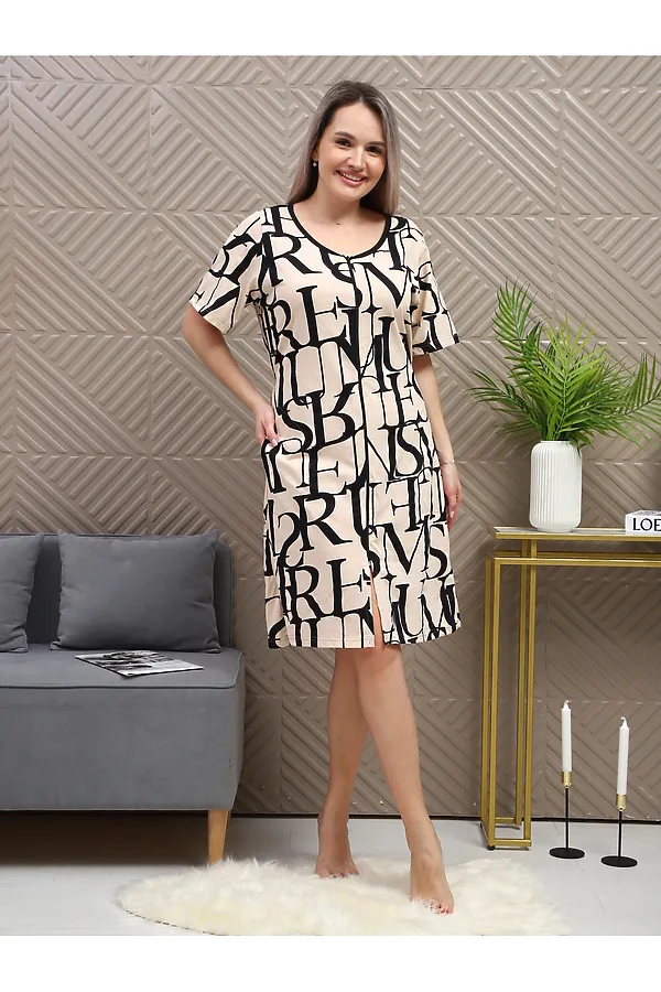 Халат 5003 НАТАЛИ, буквы на черном - фото 2